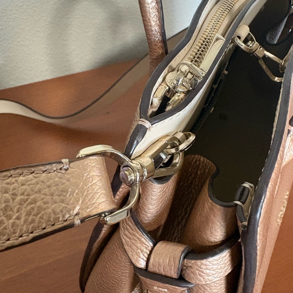 Kate Spade Metallic Rose Gold Pebbled Leather Satchel - Picture 9 of 12